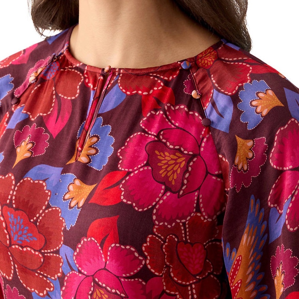 NWT Philosophy Pink and Purple Floral Midi Dress-10 - Picture 5 of 13